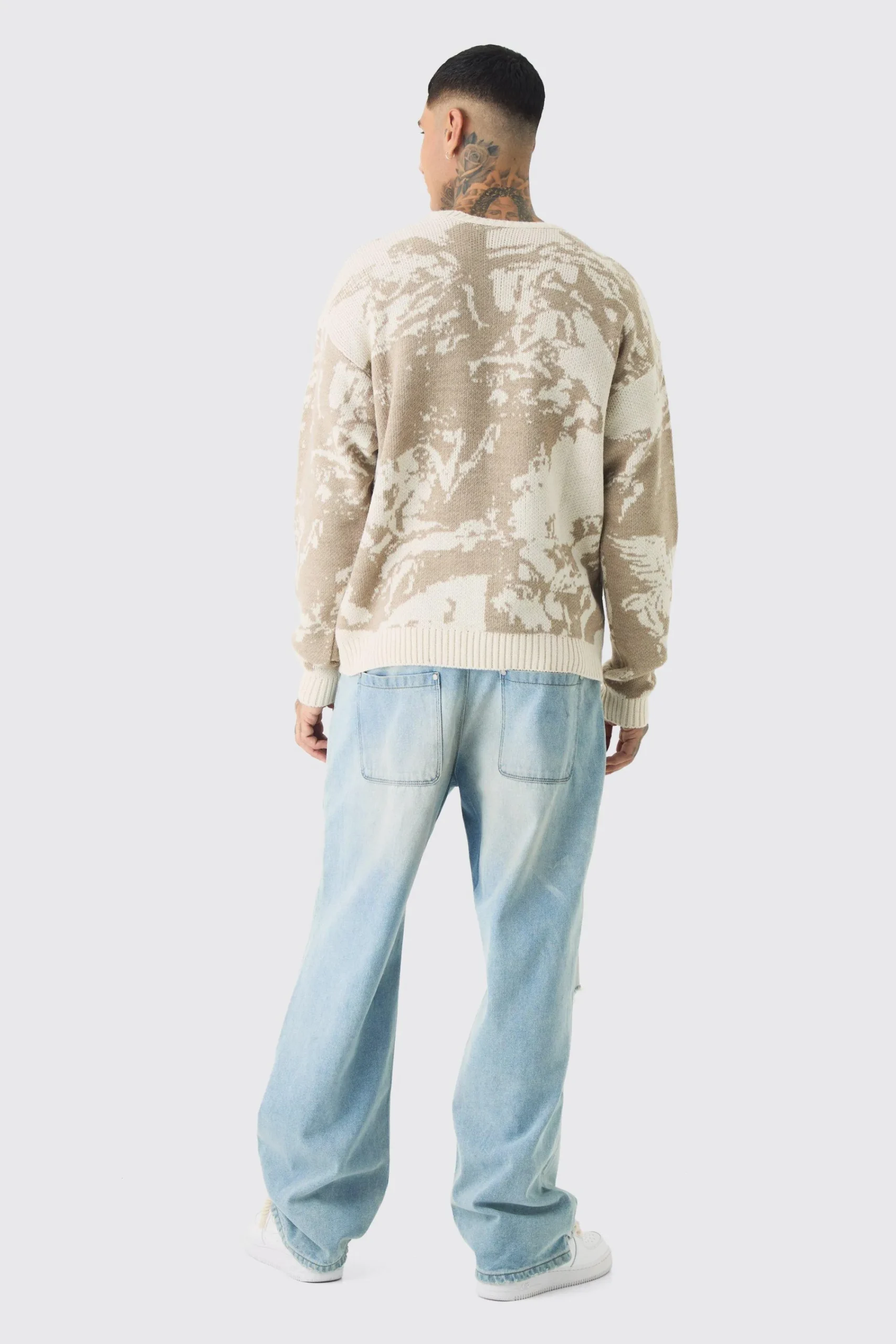 boohooMAN Tall Renaissance Oversized Knitted Sweat | UK| Knitwear