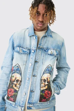 boohooMAN Tall Renaissance Panel Denim Jacket | UK| Coats & Jackets