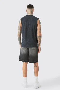 Tall Renaissance Tank In Acid Wash | UK^boohooMAN New