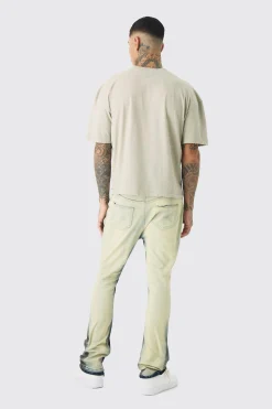 boohooMAN Tall Ripped Gusset Detail Stretch Skinny Flared Jeans | UK| Trousers|Jeans