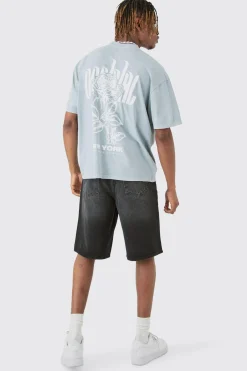 Tall Rose Graphic Back Print T-shirt | UK^boohooMAN Hot