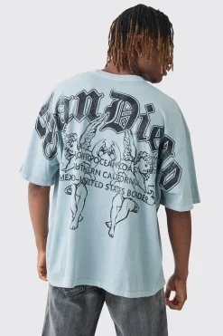 Tall San Diego Renaissance Back Print T-shirt In | UK^boohooMAN Sale