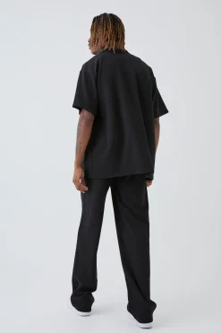 boohooMAN Tall Scuba Twill Oversized Shirt & Trouser Set | UK| Shirts|Sets & Co-Ords
