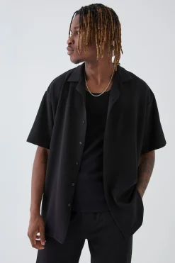 boohooMAN Tall Scuba Twill Oversized Shirt & Trouser Set | UK| Shirts|Sets & Co-Ords