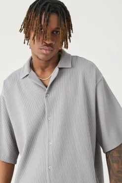 boohooMAN Tall Short Sleeve Pleated Oversized Shirt | UK| Shirts