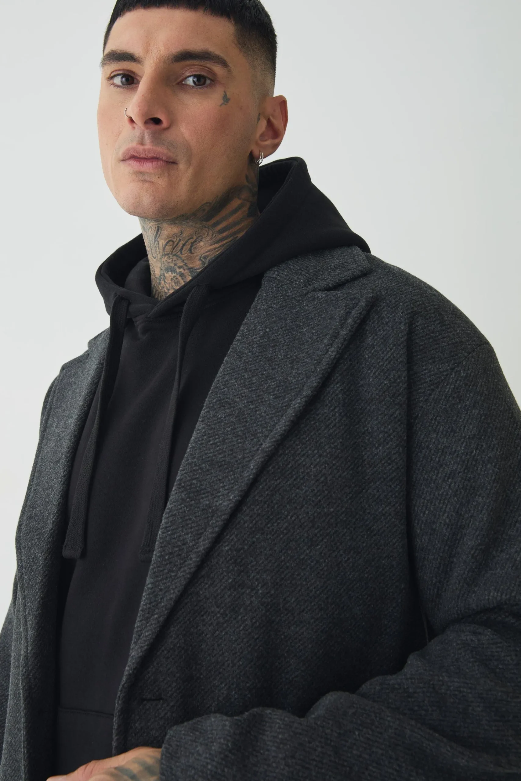 boohooMAN Tall Single Breasted Overcoat In | UK| Coats & Jackets