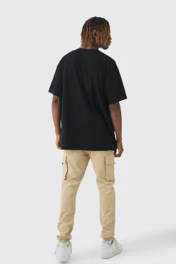 boohooMAN Tall Skinny Fit Elasticated Waist Cuffed Cargo Trousers | UK| Trousers|Cargos