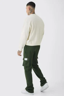 boohooMAN Tall Skinny Fit Extreme Stacked Woven Tab Cargo Jogger | UK| Trousers|Joggers