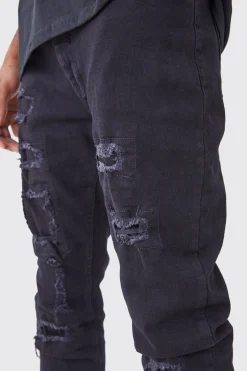 boohooMAN Tall Skinny Stacked Distressed Ripped Jeans | UK| Trousers|Jeans