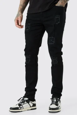 boohooMAN Tall Skinny Stretch Rip And Repair Jean | UK| Trousers|Jeans