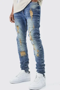 boohooMAN Tall Skinny Stretch Ripped Jean | UK| Trousers|Jeans