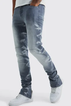 boohooMAN Tall Skinny Stretch Stacked Zip Hem Jean | UK| Trousers|Jeans