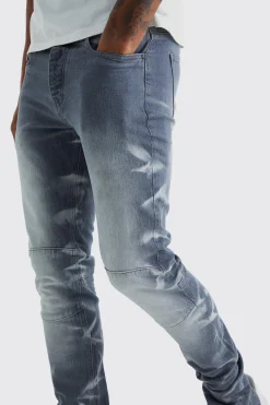 boohooMAN Tall Skinny Stretch Stacked Zip Hem Jean | UK| Trousers|Jeans