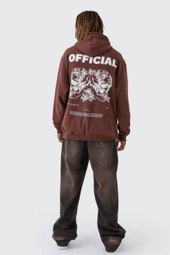boohooMAN Tall Skull Back Print Oversized Hoodie | UK| Hoodies & Sweatshirts