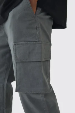 boohooMAN Tall Slim Fit Elasticated Waist Cuffed Cargo Trousers | UK| Trousers|Cargos
