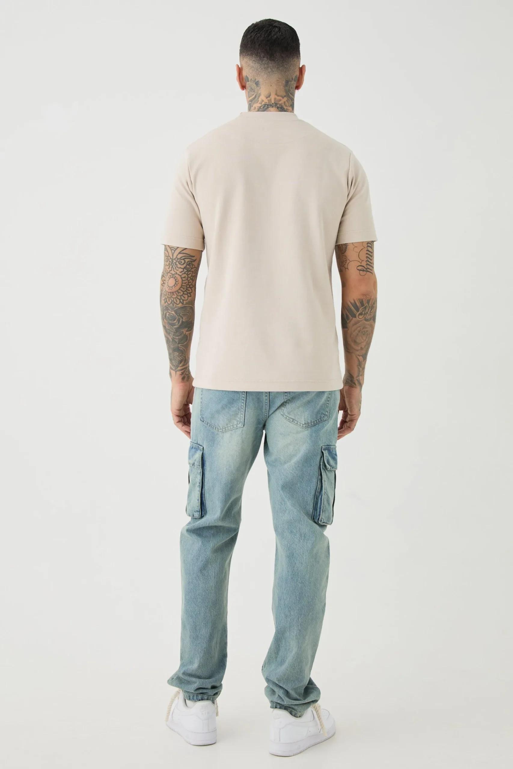 Tall Slim Fit Extended Neck Heavy Interlock T-shirt | UK^boohooMAN Best