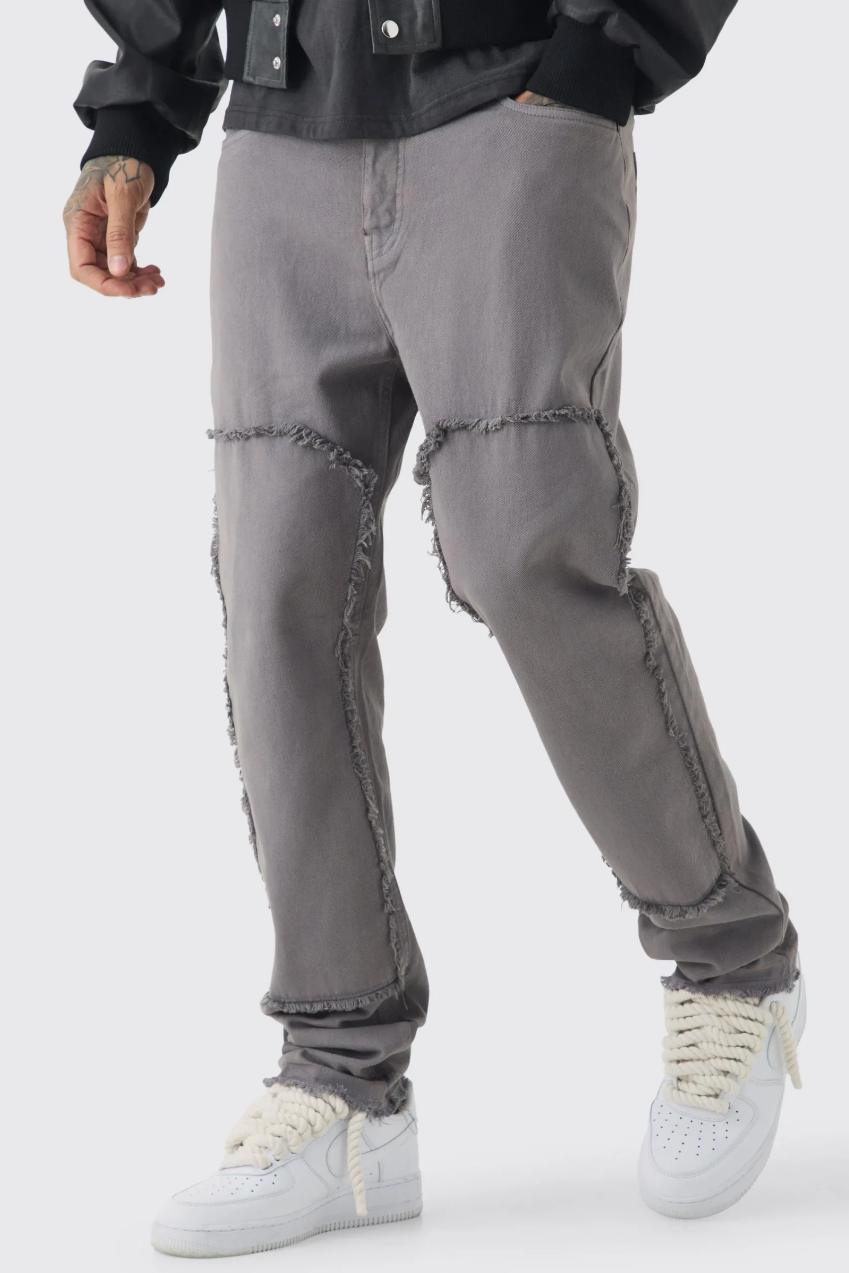 boohooMAN Tall Slim Leg Overdyed Carpenter Trouser In | UK| Trousers