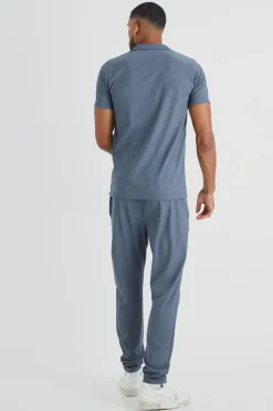 Tall Slim Ottoman Rib Revere Polo | UK^boohooMAN Outlet