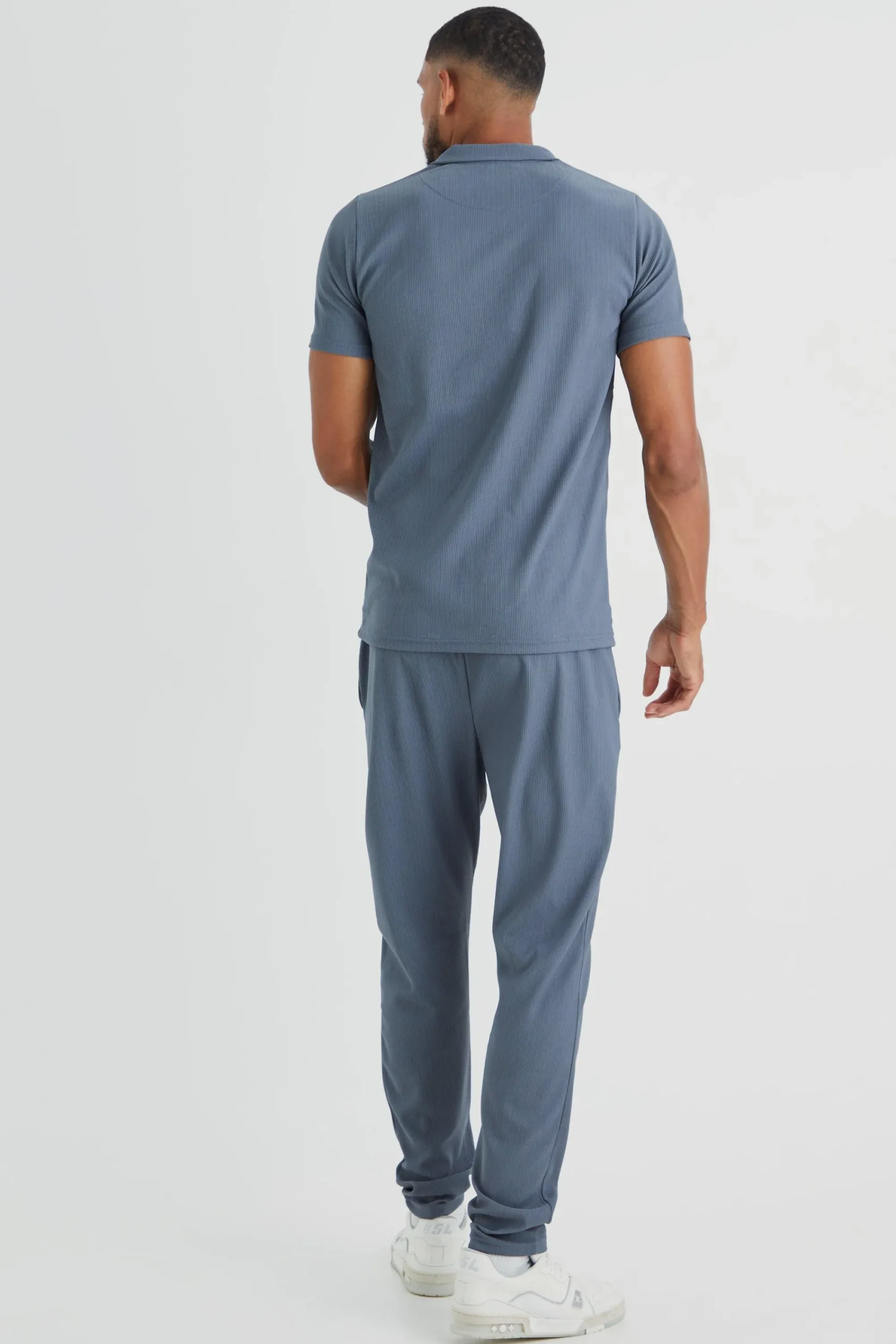 Tall Slim Ottoman Rib Revere Polo | UK^boohooMAN Outlet