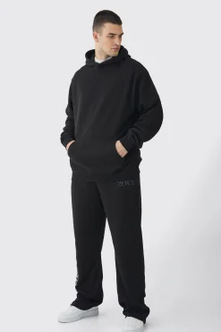 boohooMAN Tall Spliced Floral Graphic Hoodie & Relaxed Fit Jogger Tracksuit | UK| Tracksuits|Hoodies & Sweatshirts