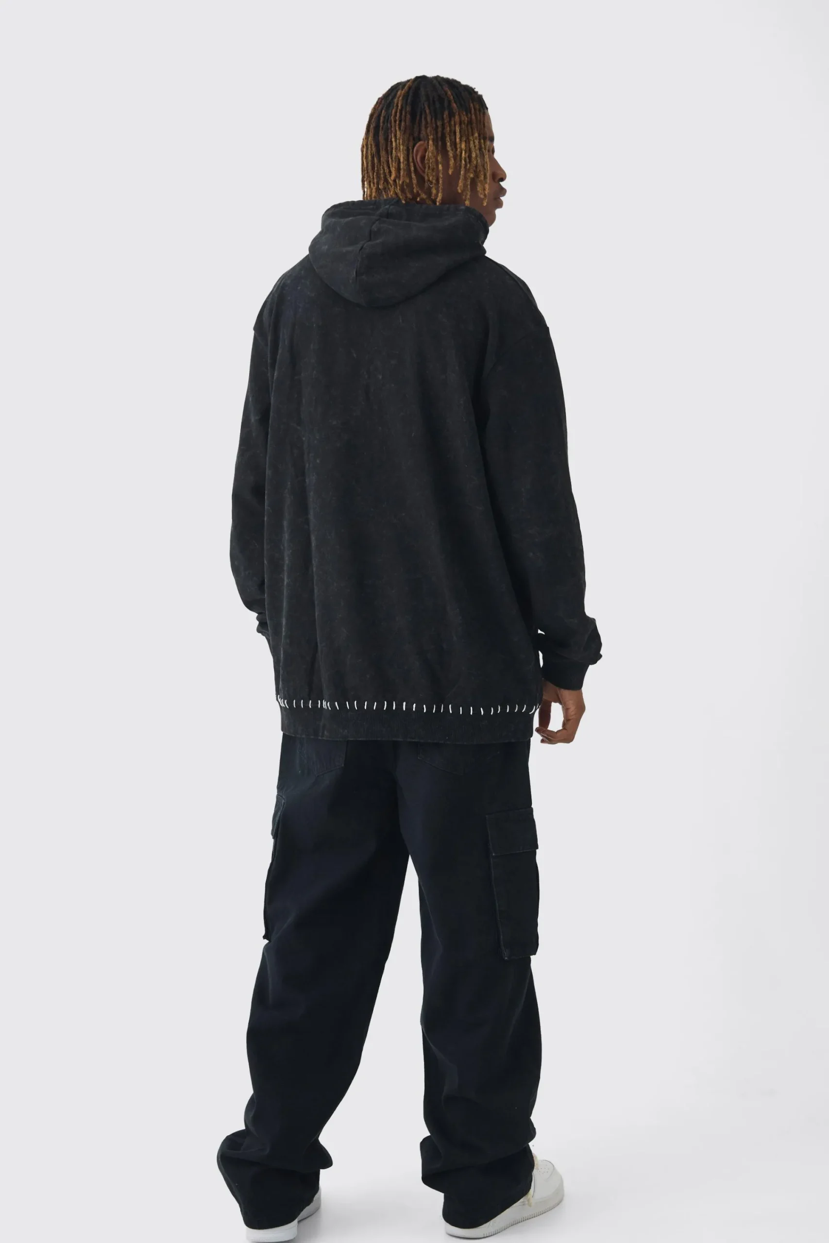 boohooMAN Tall Stitch Detail Oversized Washed Hoodie | UK| Hoodies & Sweatshirts