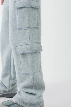 boohooMAN Tall Straight Leg Top Stitch Cargo Jogger | UK| Trousers|Joggers