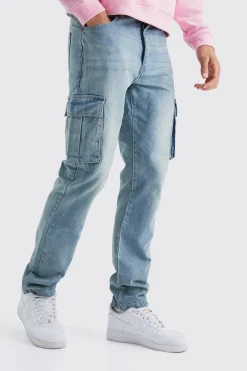 boohooMAN Tall Straight Rigid Cargo Jeans | UK| Trousers|Jeans
