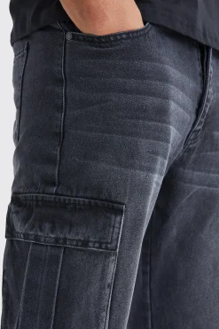boohooMAN Tall Straight Rigid Cargo Jeans | UK| Trousers|Jeans