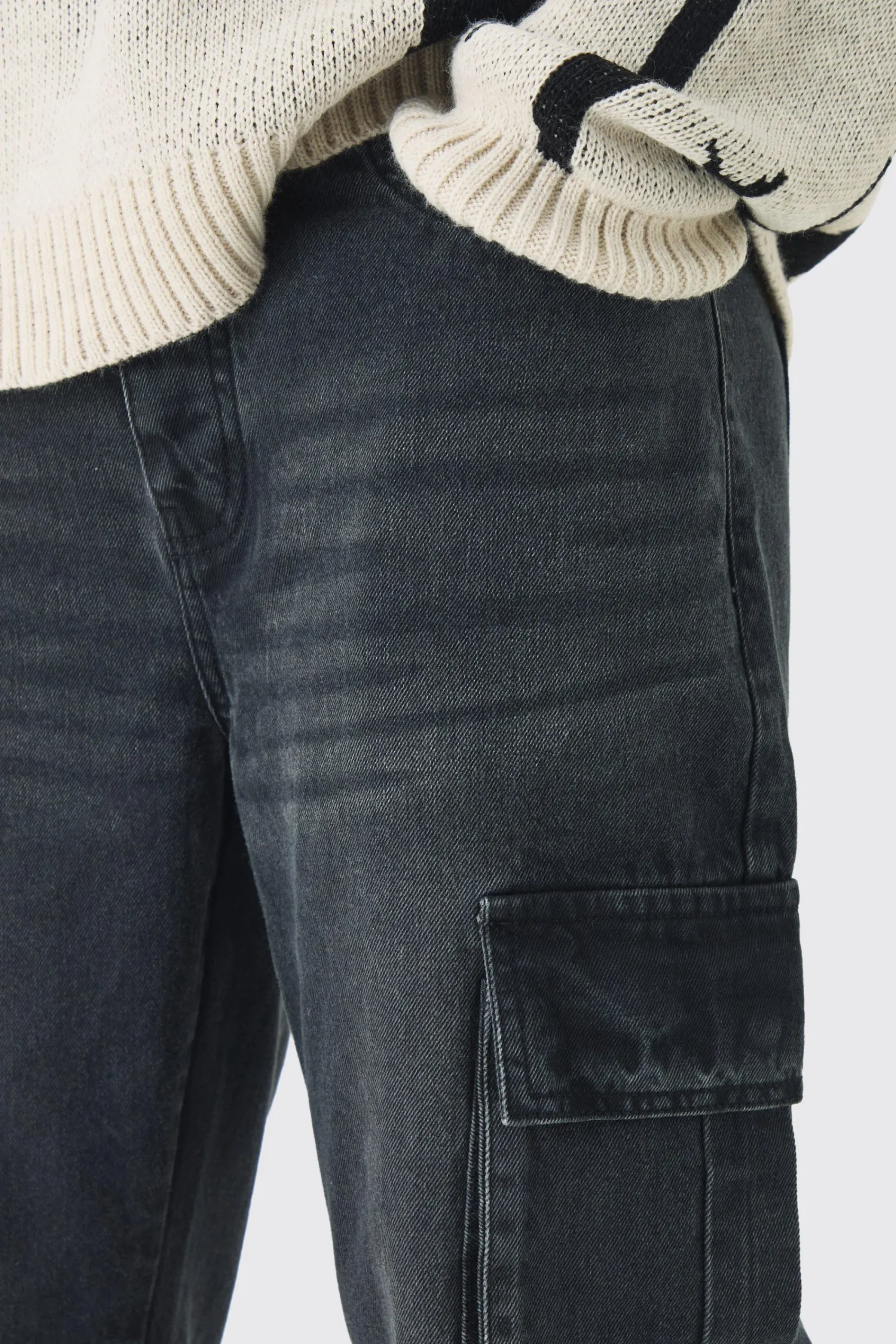 boohooMAN Tall Straight Rigid Cargo Jeans | UK| Trousers|Jeans