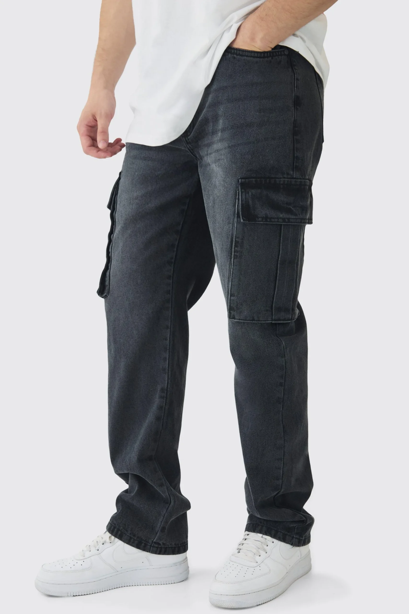 boohooMAN Tall Straight Rigid Cargo Jeans | UK| Jeans