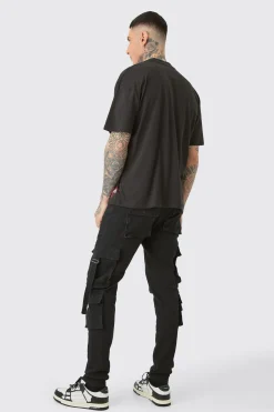 boohooMAN Tall Stretch Skinny Cargo Pocket Detail Jean In | UK| Trousers|Jeans