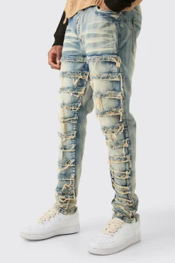 boohooMAN Tall Stretch Skinny Rip And Repair Jean | UK| Jeans