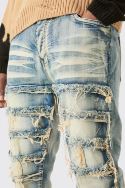 boohooMAN Tall Stretch Skinny Rip And Repair Jean | UK| Jeans