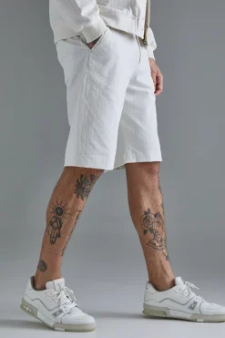 boohooMAN Tall Stripe Seersucker Regular Fit Shorts | UK| Suits & Tailoring|Sets & Co-Ords