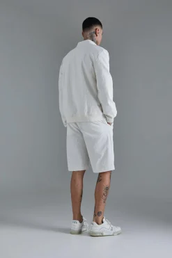 boohooMAN Tall Stripe Seersucker Smart Jacket And Short Set | UK| Sets & Co-Ords