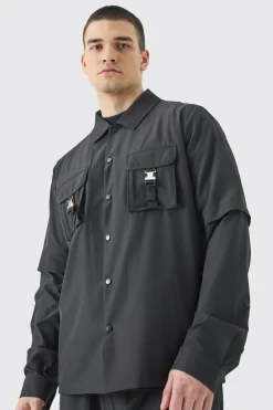 boohooMAN Tall Technical Stretch Harrington Utility Jacket | UK| Coats & Jackets