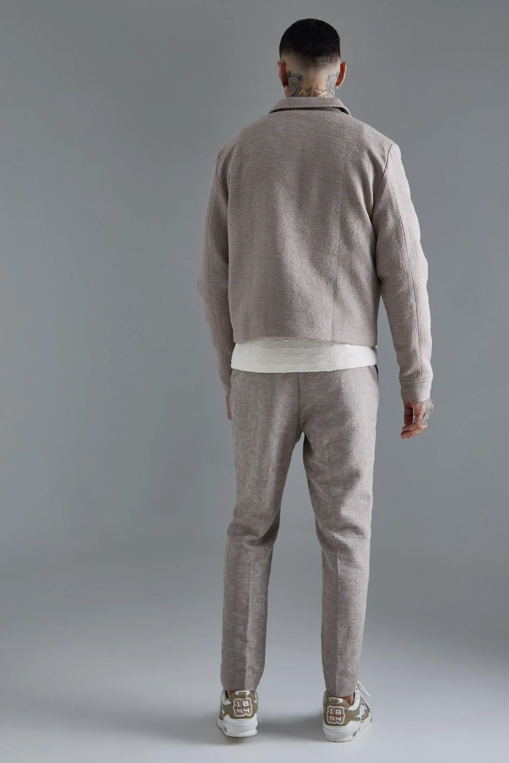 boohooMAN Tall Textured Jacquard Smart Jacket And Trouser Set | UK| Sets & Co-Ords