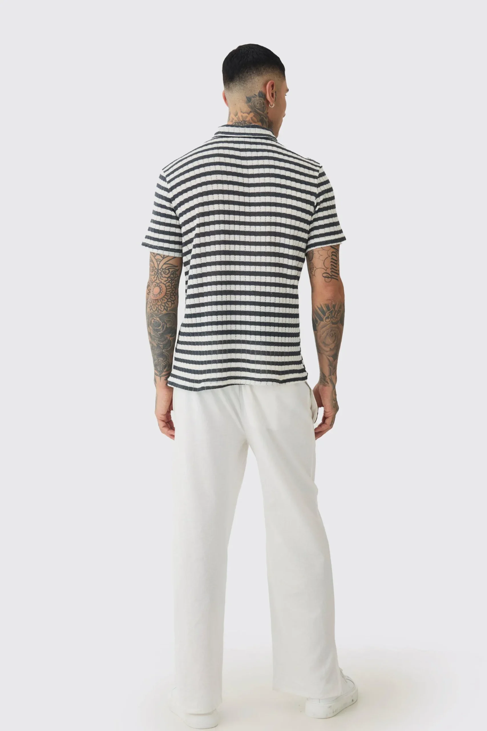 Tall Textured Stripe Polo | UK^boohooMAN Discount