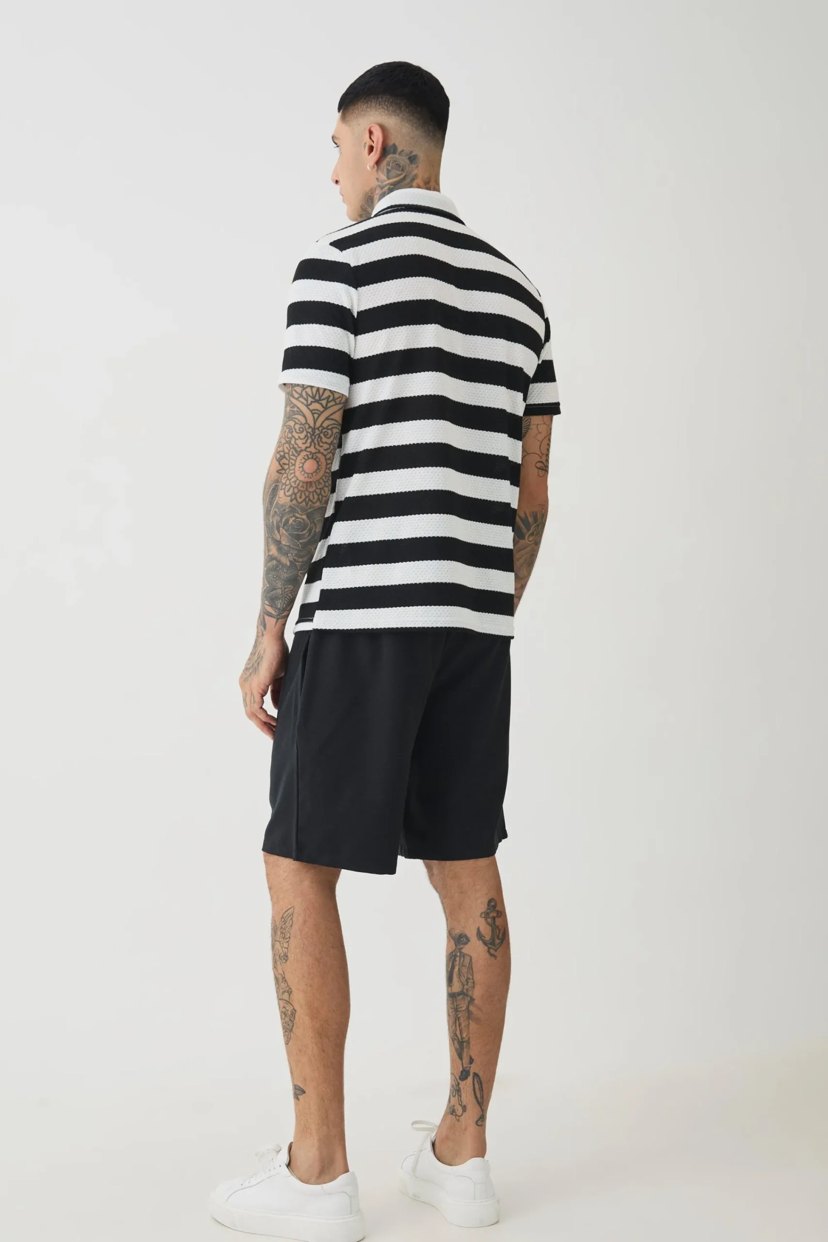 Tall Textured Stripe Polo | UK^boohooMAN Best
