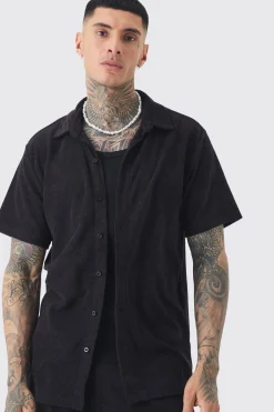 boohooMAN Tall Towelling Shirt & Short Set In | UK| Tracksuits