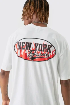 Tall Varsity Badge Back Print T-shirt In | UK^boohooMAN Best