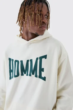 boohooMAN Tall Varsity HOMME Print Oversized Hoodie | UK| Hoodies & Sweatshirts