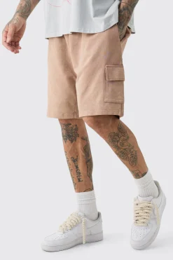boohooMAN Tall Washed Relaxed Jersey Cargo Shorts | UK| Shorts