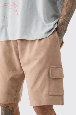 boohooMAN Tall Washed Relaxed Jersey Cargo Shorts | UK| Shorts