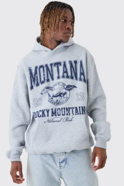 boohooMAN Tall Western Varsity Oversized Hoodie | UK| Hoodies & Sweatshirts