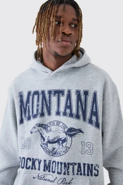 boohooMAN Tall Western Varsity Oversized Hoodie | UK| Hoodies & Sweatshirts