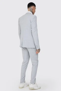 boohooMAN Tall Window Pane Check Skinny Fit Blazer | UK| Suits & Tailoring