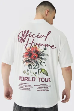 Tall World Tour Extended Neck Oversized T-Shirt | UK^boohooMAN Outlet