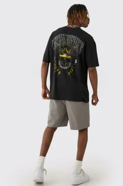 Tall Worldwide Eagle Back Print T-Shirt | UK^boohooMAN Outlet