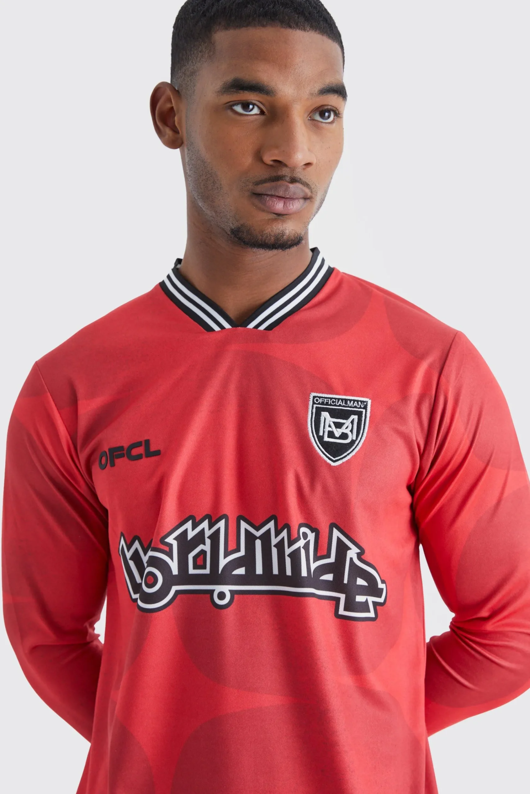 Tall Worldwide Long Sleeve Football Shirt | UK^boohooMAN Hot
